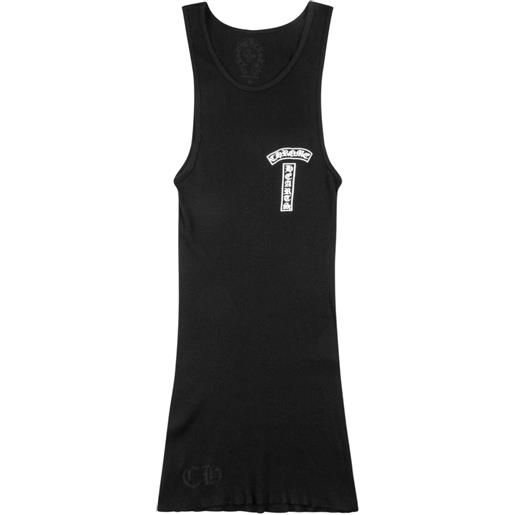 Chrome Hearts canotta a coste con stampa logo - nero