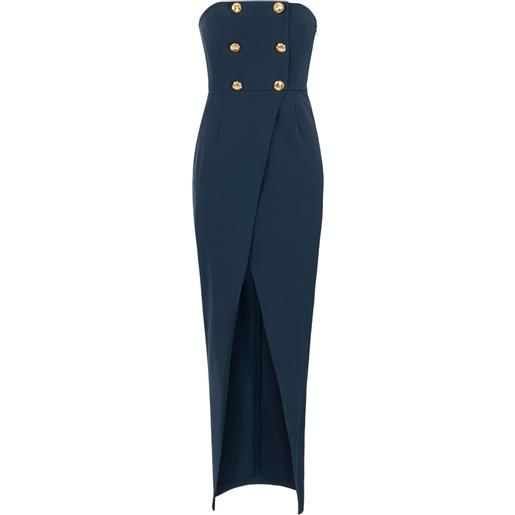 Elisabetta Franchi abito lungo doppiopetto - blu