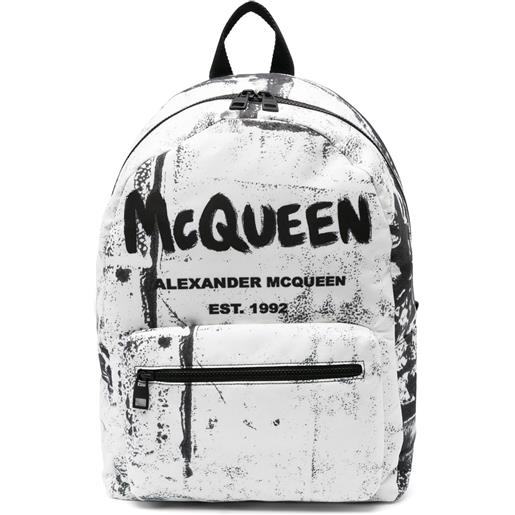 Alexander McQueen zaino graffiti metropolitan - bianco