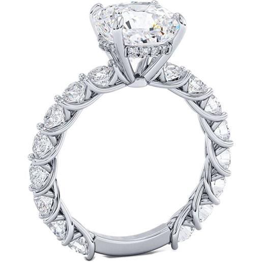 Tilla anello in oro bianco 14 carati con diamanti - argento