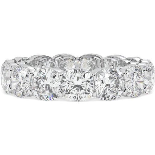 Tilla anello a fascia in oro bianco 14 carati con diamanti - argento