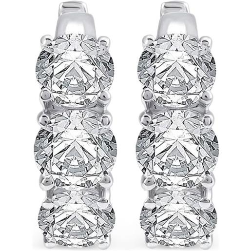 inSCINTILLE Orecchini a Cerchio Donna con Brillanti di Zirconia Cubica Placcati Oro o Argento (Oro cm 2