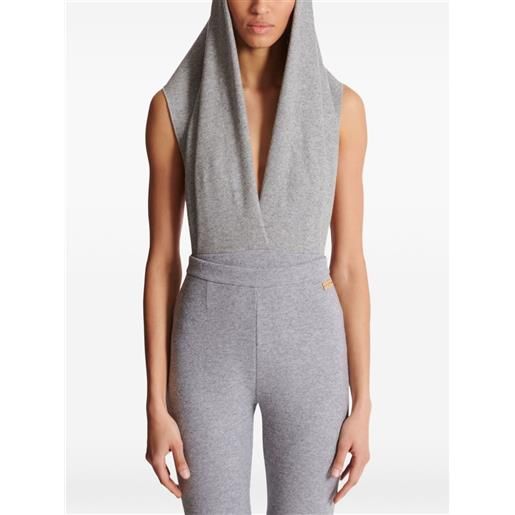 Balmain body con cappuccio - grigio