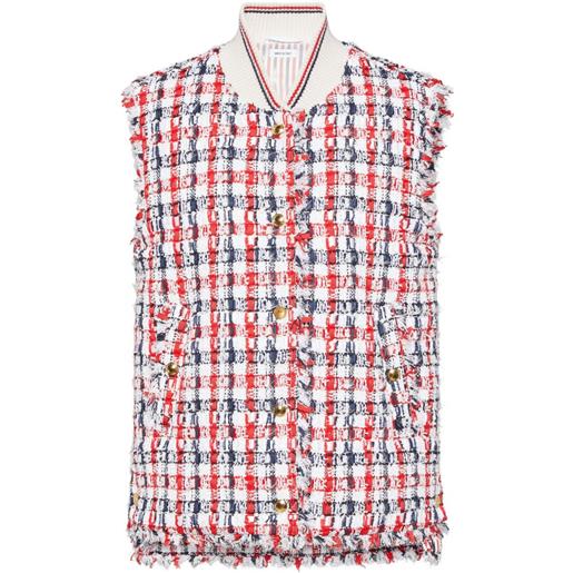 Thom Browne gilet in tweed a quadretti - rosso