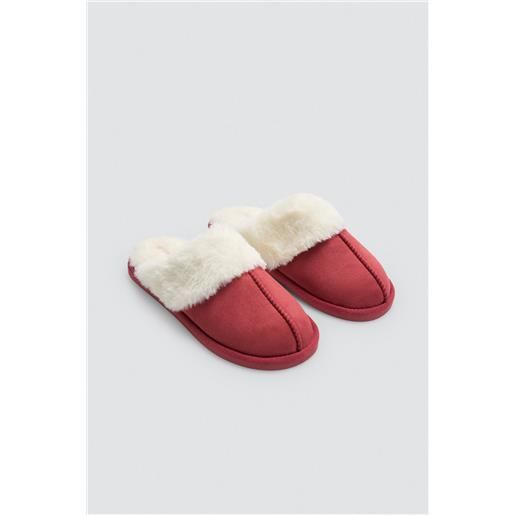 Ysabel Mora pantofole di pelliccia rossa