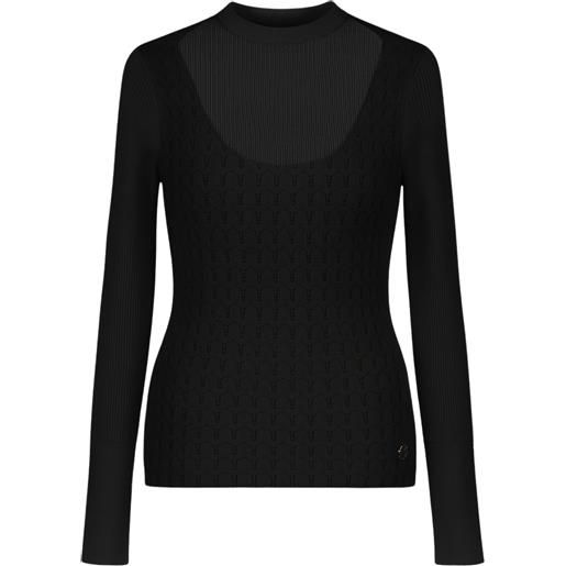 TWINSET maglia in maglia lavorata con inserti trasparenti