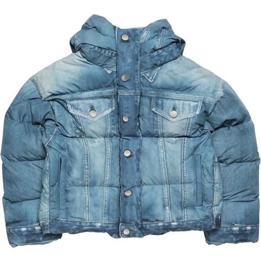 Acne Studios piumino denim con cappuccio - blu