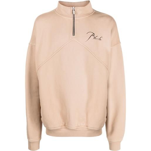RHUDE felpa a collo alto con ricamo - toni neutri