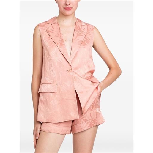 TWINSET gilet monopetto con stampa - rosa