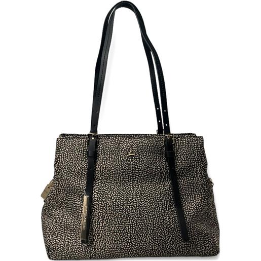 Borbonese borsa a spalla con stampa - nero