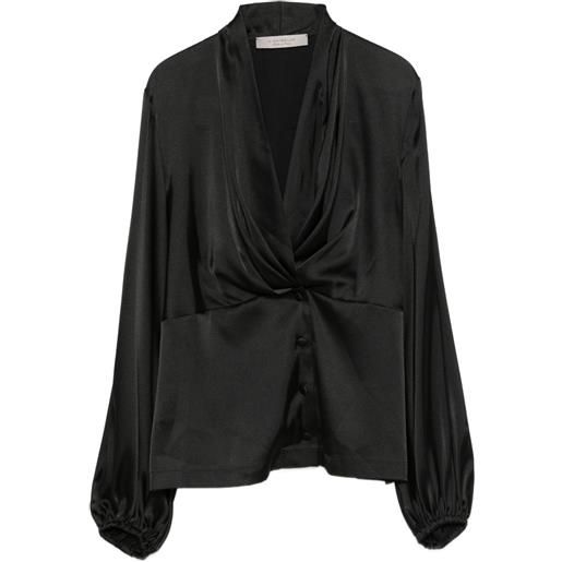 D.Exterior blusa con bottoni - nero