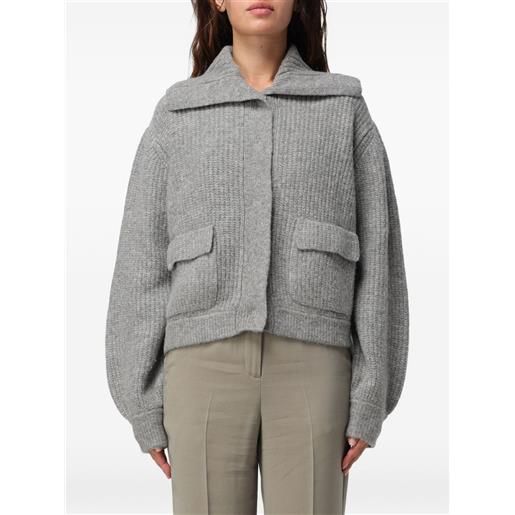 LIU JO cardigan in maglia a coste - grigio