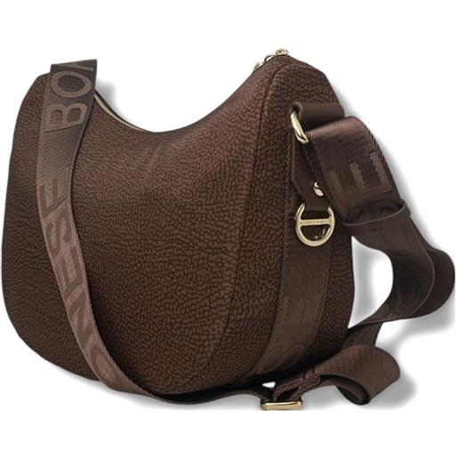 Borbonese borsa a spalla luna piccola - marrone