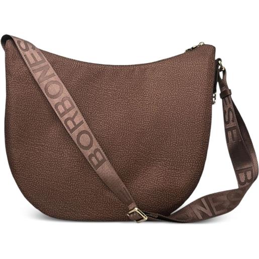 Borbonese borsa a spalla luna media - marrone