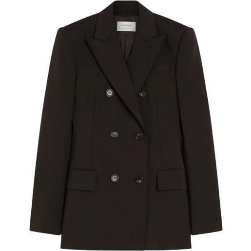 Sportmax blazer sartoriale doppiopetto - marrone