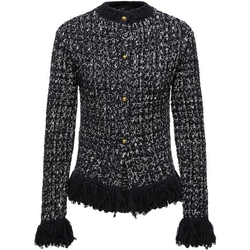 Moncler cardigan con frange - nero