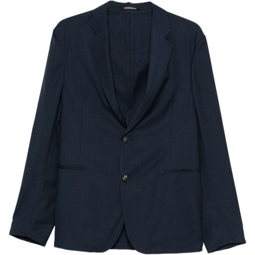 Emporio Armani blazer monopetto in lana - blu