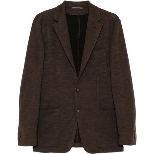 Canali blazer monopetto in maglia - marrone