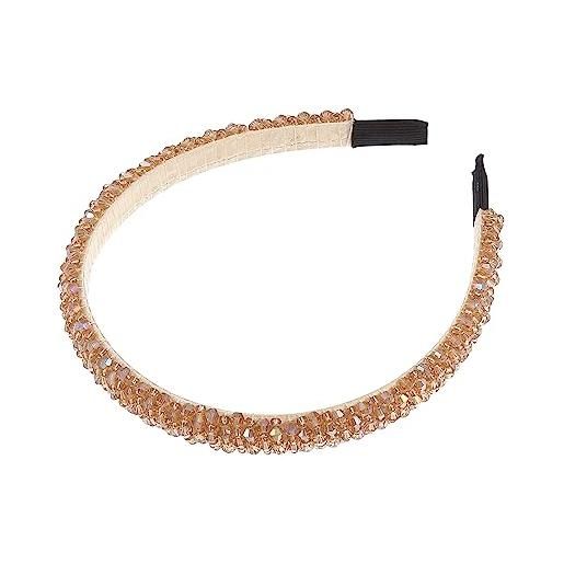 VOCOSTE, fux cristallo fascia per capelli, donna fascia per capelli, 0.59 largo champagne