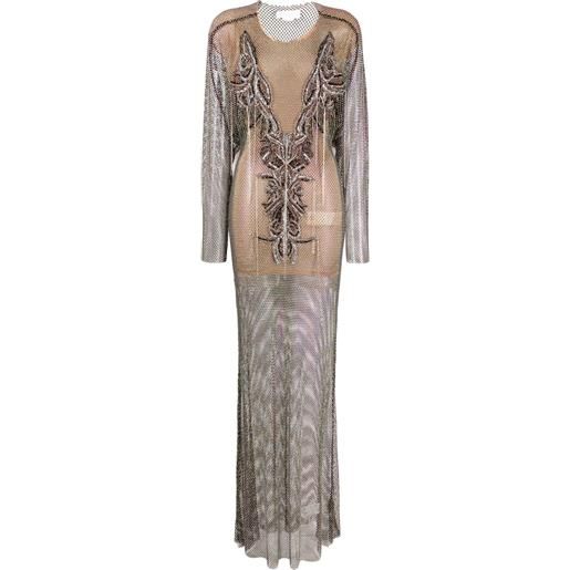 Genny abito lungo con strass - nero