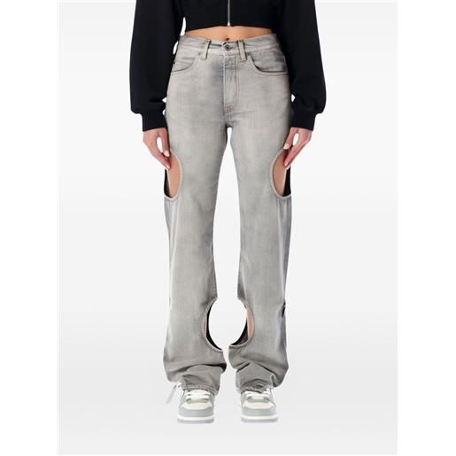 Off-White jeans meteor con dettaglio cut-out - grigio
