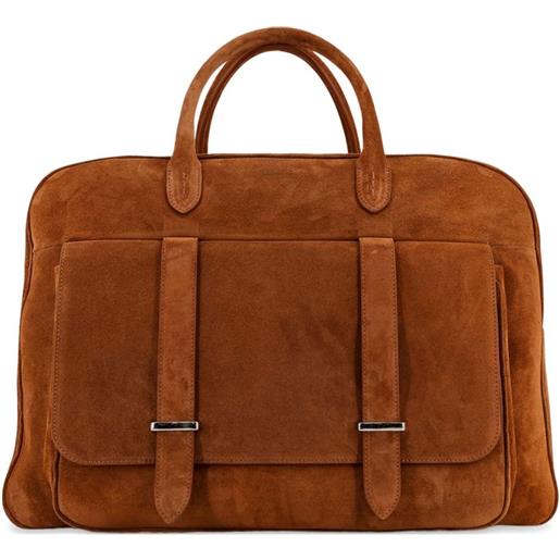 Orciani borsone jones con tasca e tracolla - marrone