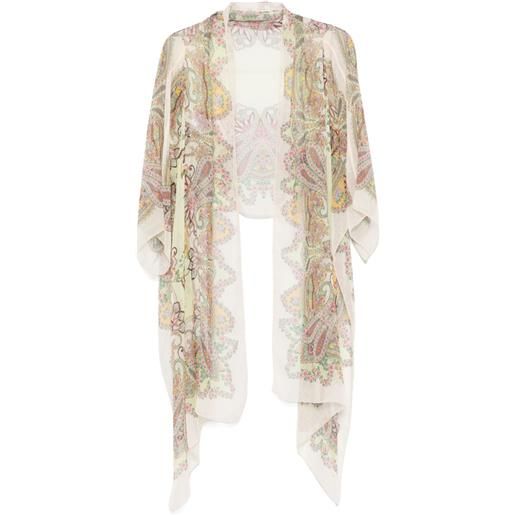ETRO mantella in seta con stampa paisley - verde
