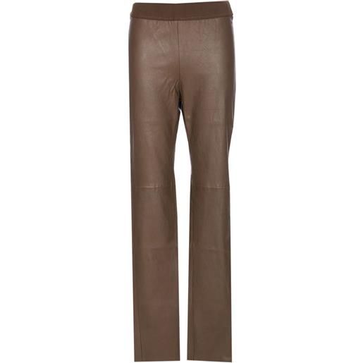 Uma Wang leggings in pelle - verde