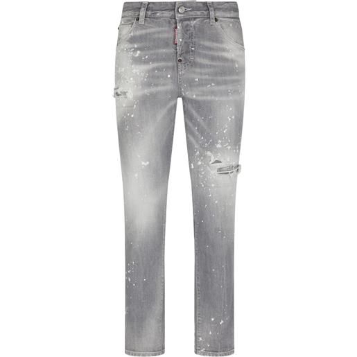 DSQUARED2 jeans con effetto vissuto - grigio