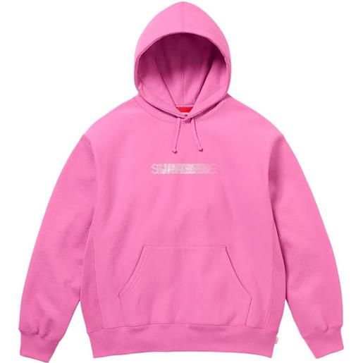 Supreme x swarovski felpa con cappuccio e logo - rosa