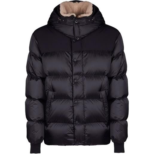 Moorer piumino con cappuccio - nero