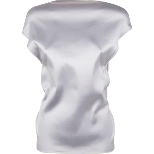 Sportmax top drappeggiato in raso - toni neutri