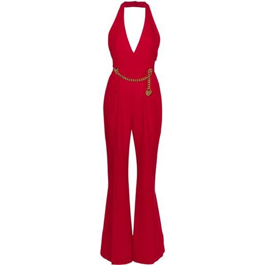 Moschino tuta intera con scollo all'americana - rosso