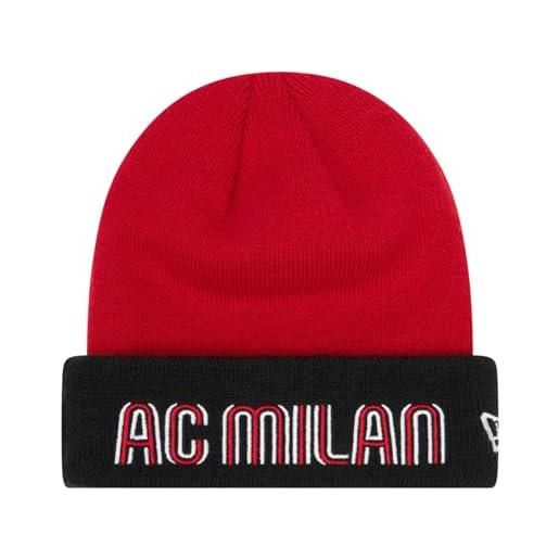 ACM 1899 a. C. Milan - new era cappello, berretto invernale da ragazzo, prodotto ufficiale, berretto (rossonero), ragazzo (6-12 anni)