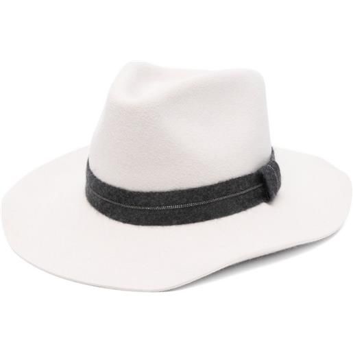 Brunello Cucinelli cappello con banda monili - bianco