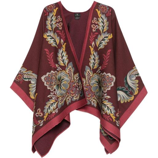 ETRO poncho a fiori - rosso