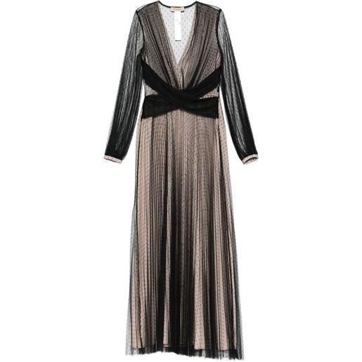 TWINSET abito lungo plissettato - nero