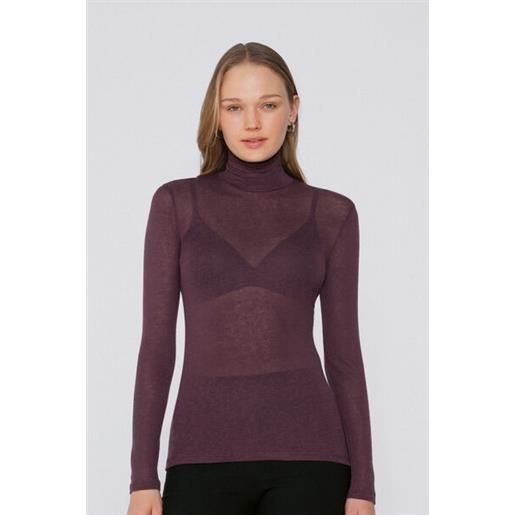 Tezenis maglia collo alto in viscosa e lana merino donna viola