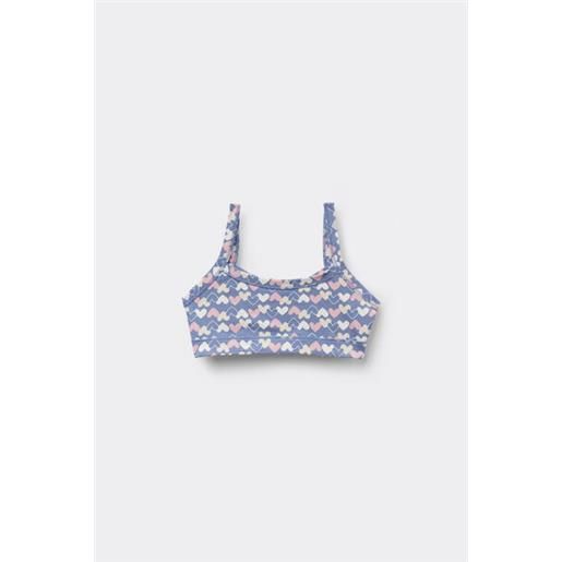 Tezenis brassiere bimba in cotone stampato bambina blu
