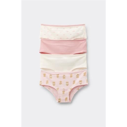 Tezenis 4 paia culotte bimba cotone stampato bambina rosa