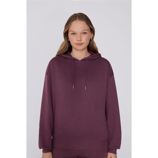 Tezenis felpa pesante con cappuccio donna viola