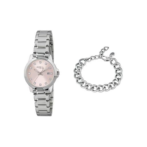 Breil - special pack con bracciale in argento join up e orologio per donna classico ed elegante, gioielleria e orologi per donna, idea regalo speciale, esclusiva online