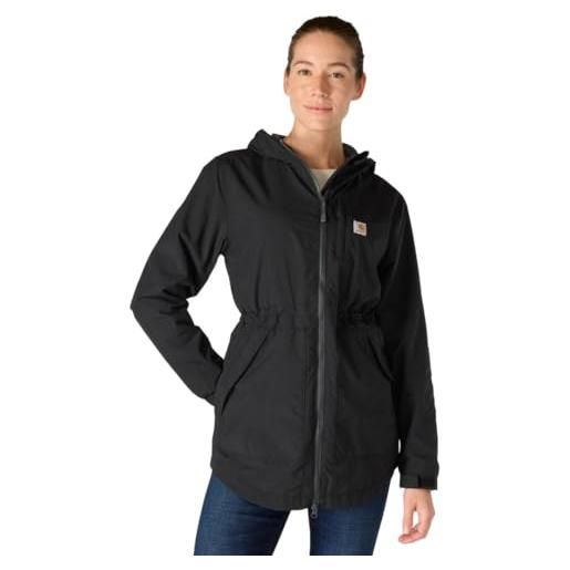 Carhartt, giaccone impermeabile rain defender®, relaxed fit, pesantezza leggera donna, nero, xs
