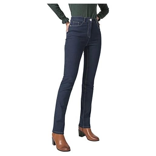 Damart pantalon taille haute jambe droite, indigo, 50w/27l donna