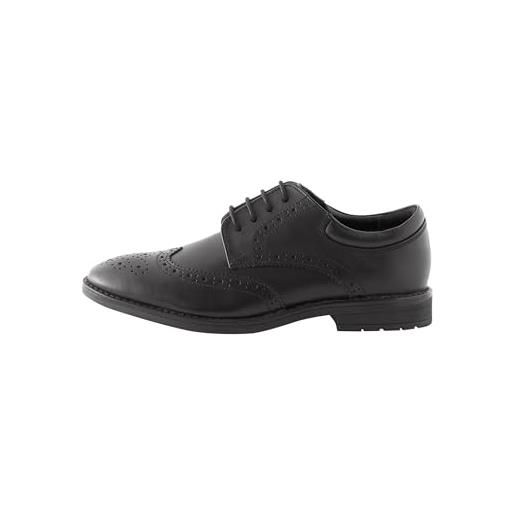 NEXT ragazzo scarpe brogue per la scuola in pelle stringate nero