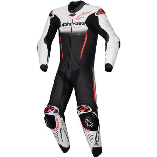 Alpinestars tuta intera in pelle Alpinestars gp-r7 tech-air ready/compatibile bianco-nero-rosso fluo, 56