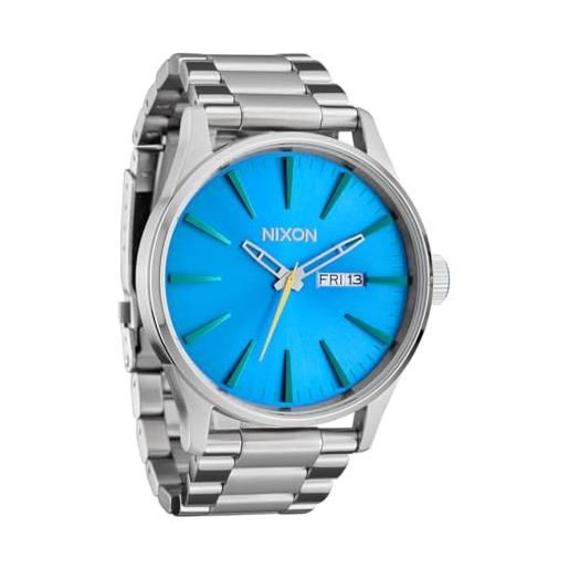 NIXON A9772344: Orologio Uomo Al Quarzo Con Cassa Nera E Cinturino In Acciaio Marrone