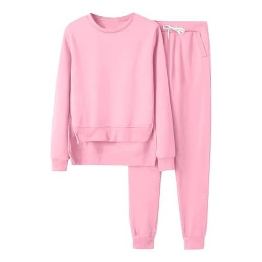 Tuta Donna 2 Pezzi Invernale Con Felpa Con Cappuccio E Pantaloni, Cotone, Taglie Forti - 5