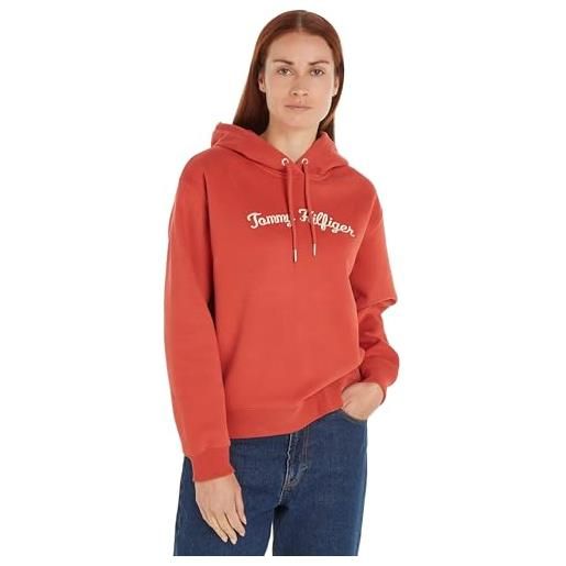 Tommy Hilfiger donna felpa con cappuccio con logo, blu (military denim), s