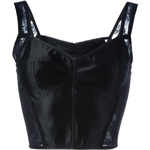 Dolce & Gabbana lace detail cropped top - nero